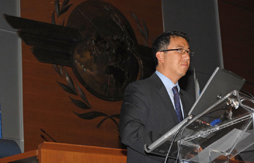 Patrick Ky addressing the Assembly about the development phase of SESAR