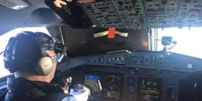 Falcon 8X and ATR42-600 cockpit view during the EFVS SESAR demos in Antwerp
